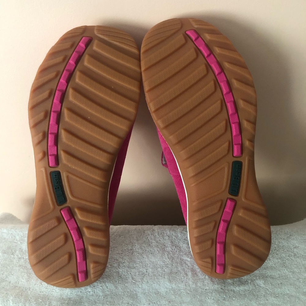NWOT L.L. Bean Womens' Suede Mary Jane Shoes in Bright Pink
